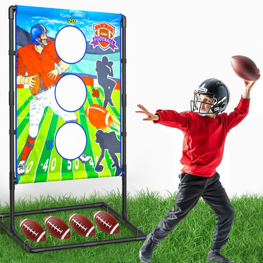 Outdoor/Indoor Portable Rugby Toss Game Set - Football Target Frame & Rugby Toss Activity Toy, Durable & Easy V888-ELOSUNG39744