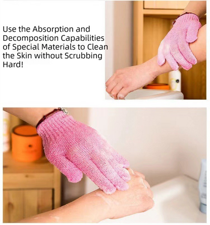 5-Pack Exfoliating Bath Mitts Set - Double-Sided & Gentle Scrubbing Gloves for Deep Skin Cleansing, Elastic V888-ELOSUNG39748