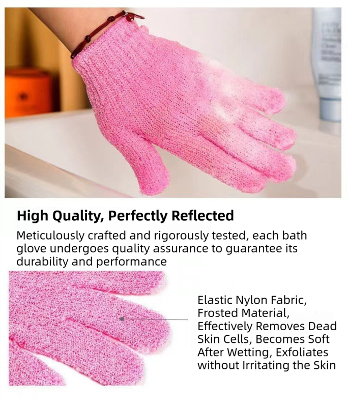 5-Pack Exfoliating Bath Mitts Set - Double-Sided & Gentle Scrubbing Gloves for Deep Skin Cleansing, Elastic V888-ELOSUNG39748
