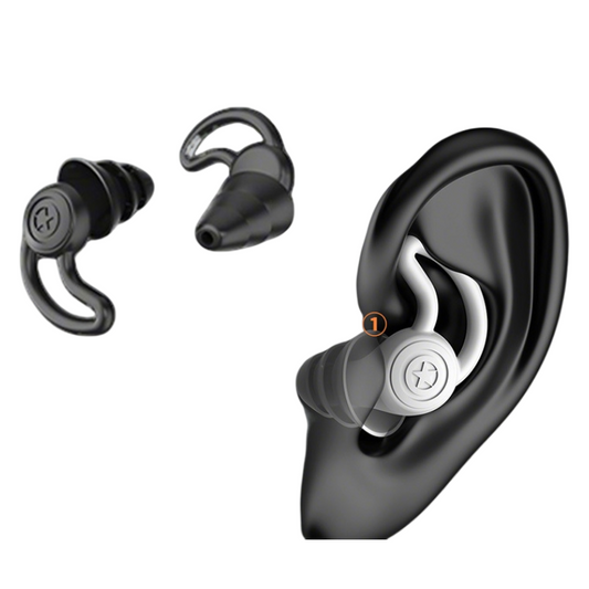 2-Pairs Black Noise Reduction Silicone Ear Plugs for Swimming, Sleep, and Study - Waterproof Reusable Sound V888-ELOSUNG39750