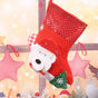 E4-3 Winter Bear Sequin Christmas Stocking(25x19CM) - Glitter Hanging Gift Bag for Tree Decor V888-ELOSUNG39770