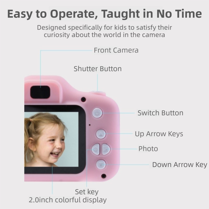 X2 Blue Single Lens Kids Carrot Bunny Digital Camera - Multi-Functions With 20MP Interpolation, Photo & V888-ELOSUNG397785