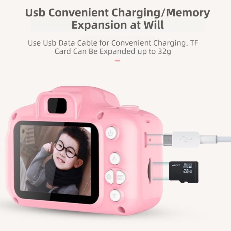 X2 Pink HD Dual Lens Kids Cat Digital Camera - Multi-Functions With 20MP Interpolation, Photo & Multiple V888-ELOSUNG397794
