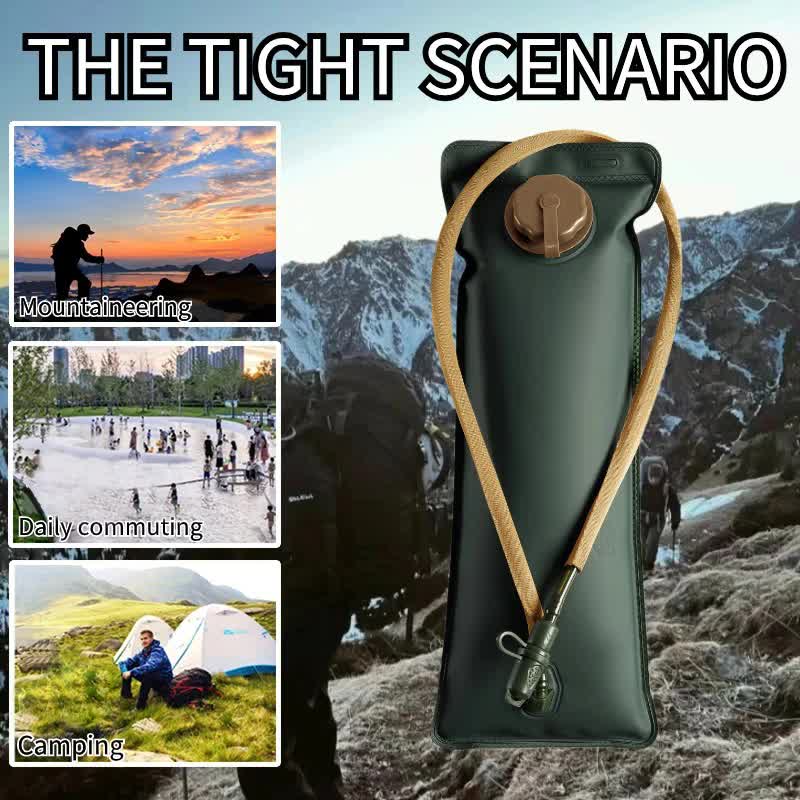 Outdoor Khaki 2L Hydration Bladder for Running & Cycling - Eco-Friendly PEVA Material Water Reservoir Pack V888-ELOSUNG39829