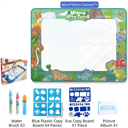 80x60CM Dinosaur World Water Doodle Mat - Mess-Free Prehistoric Educational Aqua Toy, Deluxe 10-Piece Set V888-ELOSUNG39855