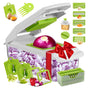 18-Piece White-Green Multi-Function Vegetable Chopper & Slicer Set - Rotary Grater with 5 Muti-Style V888-ELOSUNG39863