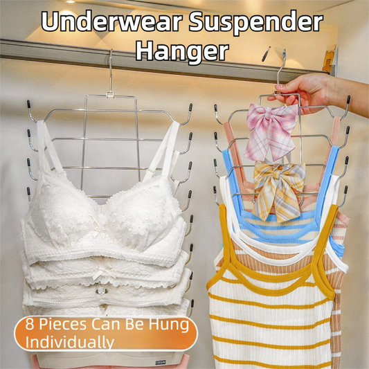 2-Pack Vertical Layered Bra and Lingerie Organiser Hanger(4 Tier: 30.5X30cm) - Stainless Steel Space Saver V888-ELOSUNG39902