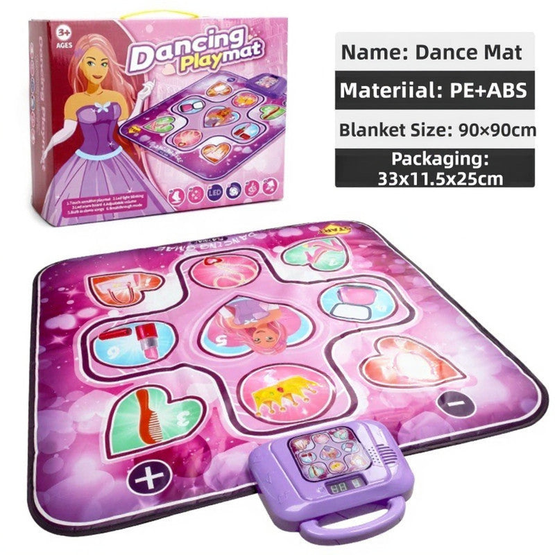 Purple Wireless Kids Electronic Princess Dance Mat & Music Playmat(90x90CM) - 7 Modes Foot Game Pad Toy with V888-ELOSUNG39909