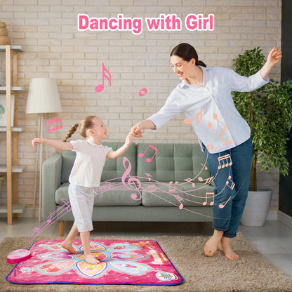 Blue Wireless Kids Electronic Princess Dance Mat & Music Playmat(90x108CM) - 7 Modes Foot Game Pad Toy with V888-ELOSUNG39910