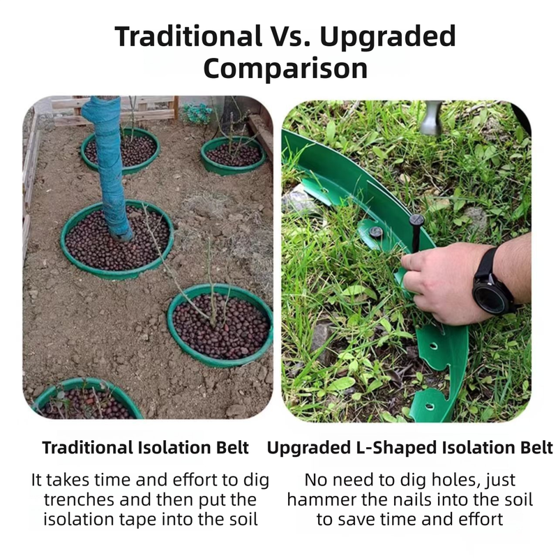 Black L-Shape PE Landscape Edging Roll Kit (5CM Height x 10M Long) - Anti-Root Lawn & Garden Divider with 30 V888-ELOSUNG39911