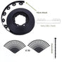 Black L-Shape PE Landscape Edging Roll Kit (10CM Height x 10M Long) - Anti-Root Lawn & Garden Divider with 30 V888-ELOSUNG39912