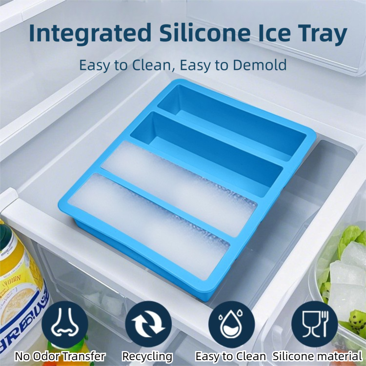 2-Packs Pink Flexible 4-Grid Silicone Long Ice Cube Tray with Lid - Easy Release Reusable Mold for Narrow V888-ELOSUNG39918