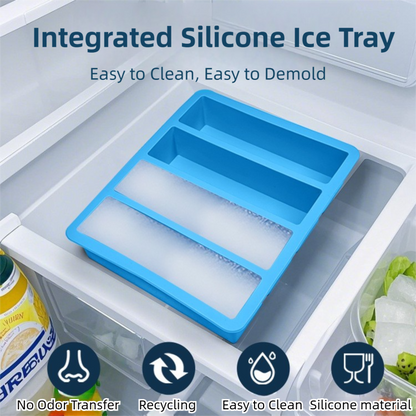 2-Packs Yellow Flexible 4-Grid Silicone Long Ice Cube Tray with Lid - Easy Release Reusable Mold for Narrow V888-ELOSUNG39921