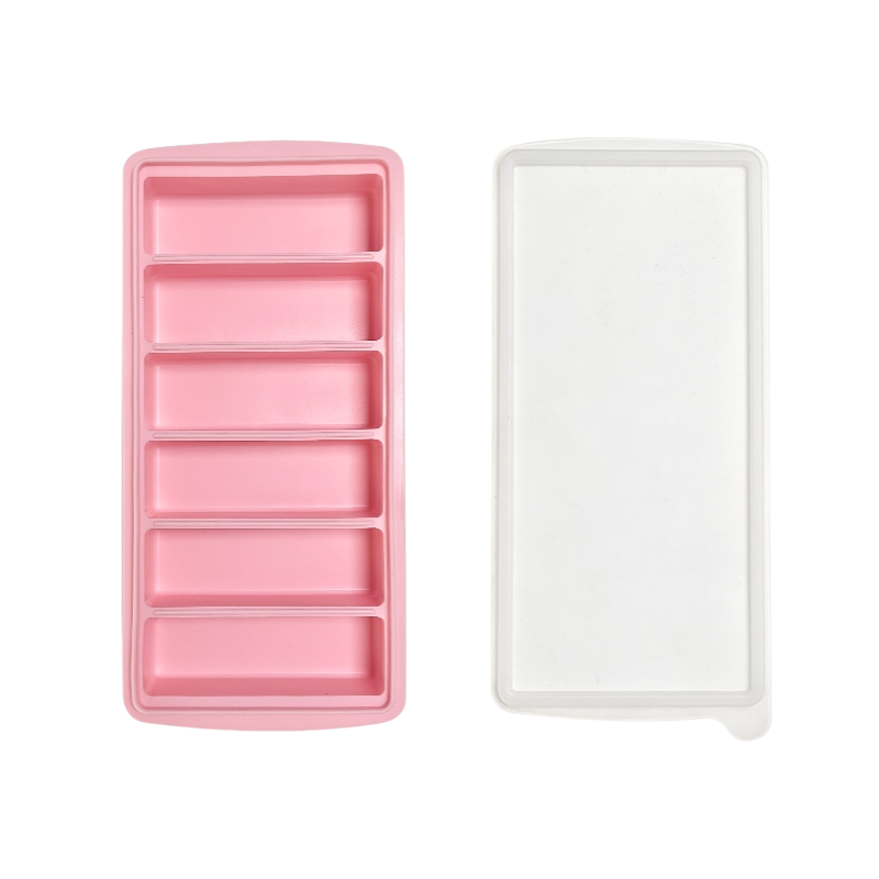 2-Packs Pink 6-Grid Extra Long Silicone Ice Cube Tray - Easy Release Reusable Food Grade Mold for Whiskey, V888-ELOSUNG39924
