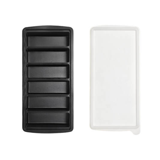 2-Packs Black 6-Grid Extra Long Silicone Ice Cube Tray - Easy Release Reusable Food Grade Mold for Whiskey, V888-ELOSUNG39925