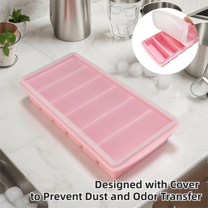2-Packs Green 6-Grid Extra Long Silicone Ice Cube Tray - Easy Release Reusable Food Grade Mold for Whiskey, V888-ELOSUNG39926