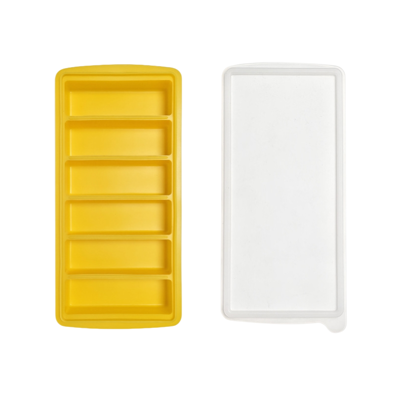 2-Packs Yellow 6-Grid Extra Long Silicone Ice Cube Tray - Easy Release Reusable Food Grade Mold for Whiskey, V888-ELOSUNG39927