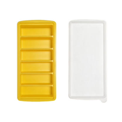 2-Packs Yellow 6-Grid Extra Long Silicone Ice Cube Tray - Easy Release Reusable Food Grade Mold for Whiskey, V888-ELOSUNG39927