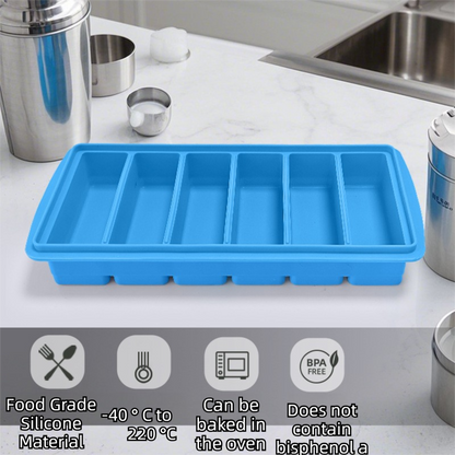 2-Packs Yellow 6-Grid Extra Long Silicone Ice Cube Tray - Easy Release Reusable Food Grade Mold for Whiskey, V888-ELOSUNG39927