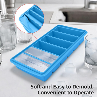 2-Packs Yellow 6-Grid Extra Long Silicone Ice Cube Tray - Easy Release Reusable Food Grade Mold for Whiskey, V888-ELOSUNG39927