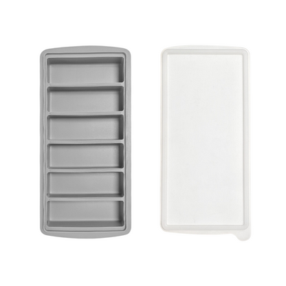 2-Packs Grey 6-Grid Extra Long Silicone Ice Cube Tray - Easy Release Reusable Food Grade Mold for Whiskey, V888-ELOSUNG39928