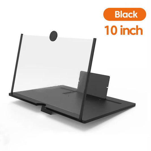 Black 10-Inch Ultra-Clear Portable Retractable HD Mobile Phone Screen Magnifier - Eye Protection Fresnel Lens V888-ELOSUNG39934