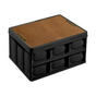 Black Collapsible Medium Standard Storage Box with Wooden Table Top(42x28x23CM) - Car Trunk Organiser for V888-ELOSUNG39950