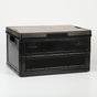Black Collapsible Medium Side-Open Storage Box with Wooden Table Top(42x28x23CM) - Car Trunk Organiser for V888-ELOSUNG39955