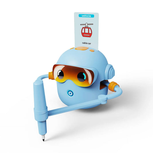 Blue smart Drawing & Learning Robot Toy with 100 Cards - Drawing & Vocabulary Educational Companion for Kids, V888-ELOSUNG39960