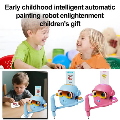 Blue smart Drawing & Learning Robot Toy with 100 Cards - Drawing & Vocabulary Educational Companion for Kids, V888-ELOSUNG39960