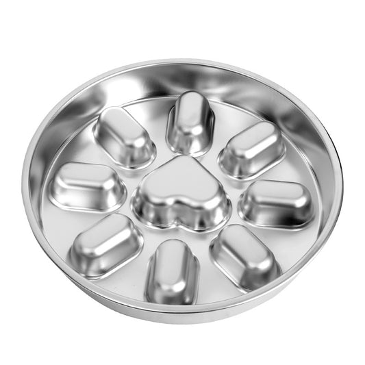 2-Pack Reversible Heavy-Duty 304 Stainless Steel Slow Feeder Bowl(23x23x3.5CM) - Anti-Slip/Tip Pet Dish for V888-ELOSUNG39962