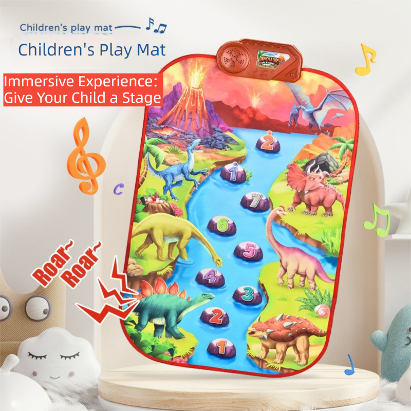 2-Pack Kids Multifunctional Electronic Dance Mat(52x86CM) - Dinosaur & Transport Theme Play Mat with Sound V888-ELOSUNG39966