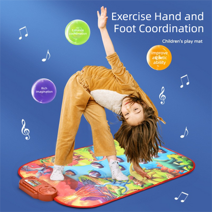 2-Pack Kids Multifunctional Electronic Dance Mat(52x86CM) - Dinosaur & Transport Theme Play Mat with Sound V888-ELOSUNG39966
