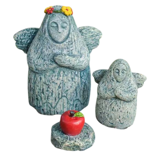 Zelda Goddess Statue Figurine(Small Goddess Statue + Apple) - Retro Resin Finish, Hyrule Shrine Model for V888-ELOSUNG39967