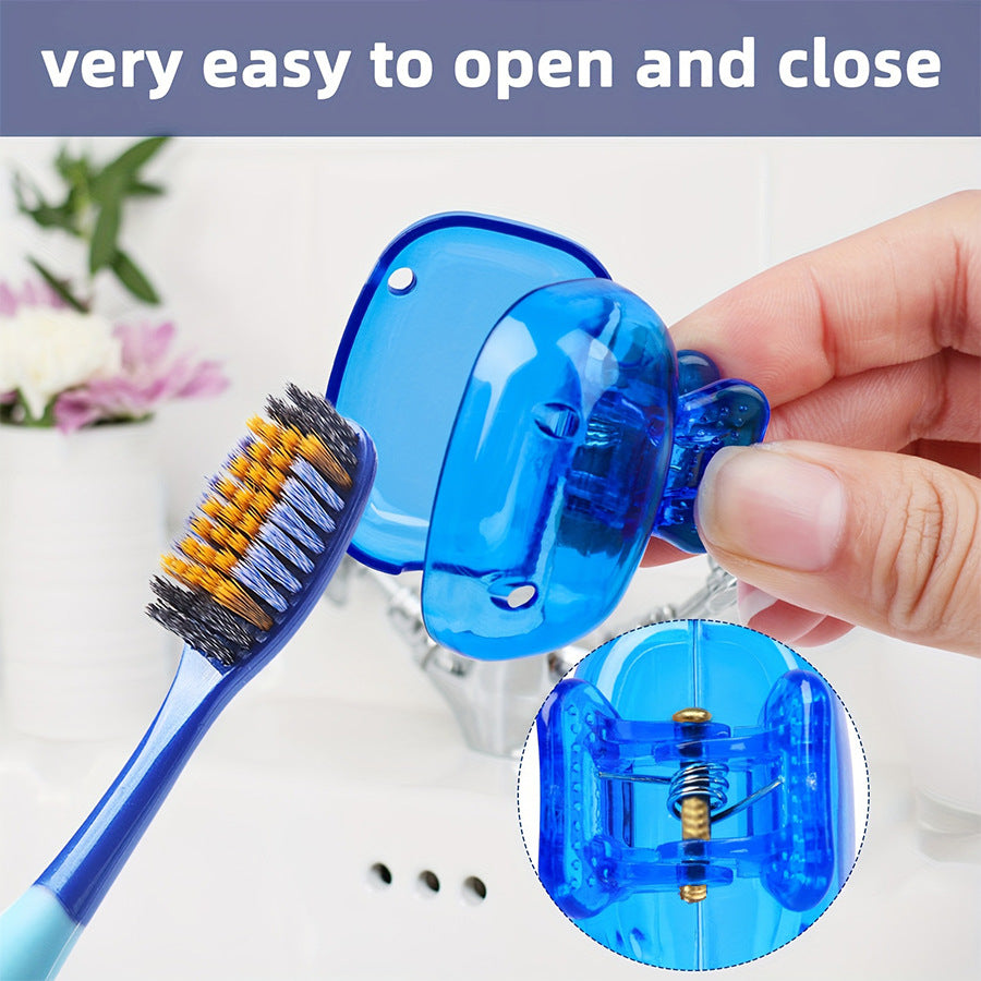 9-Pack Bathroom & Kitchen Organiser Set: 5 Heavy-Duty Clear Adhesive Hooks + 4 Portable Toothbrush V888-ELOSUNG39969