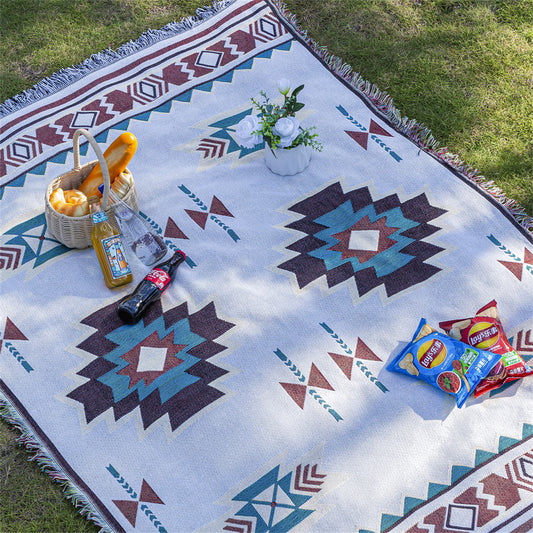 Mutifunctional 90 x 90 CM Bohemian Outdoor Picnic Blanket & Throw - Thick, Moisture-Proof Mat for Camping, V888-ELOSUNG39970