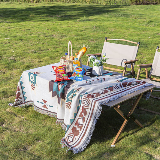 Mutifunctional 90 x 90 CM Bohemian Outdoor Picnic Blanket & Throw - Thick, Moisture-Proof Mat for Camping, V888-ELOSUNG39970
