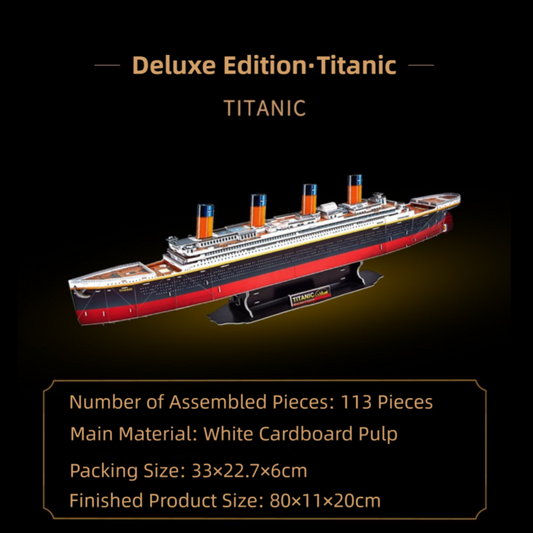 Deluxe Edition (113Pieces) 3D Titanic Ship Model Puzzle Kit - DIY Nautical Series Toy for Kids & Adults, V888-ELOSUNG39973