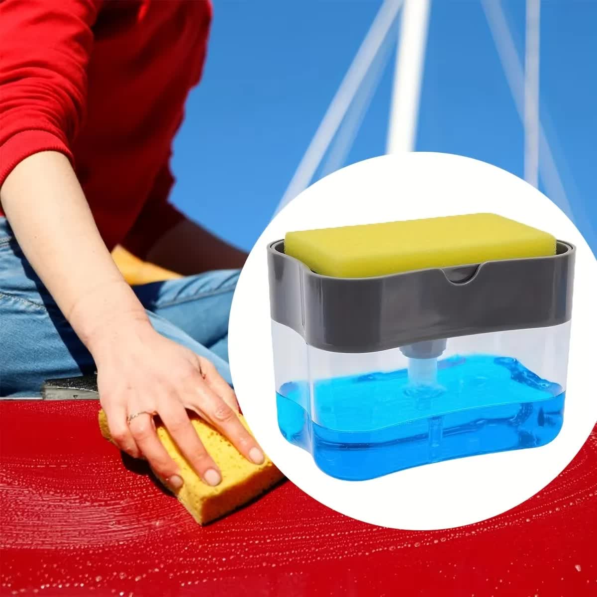 2-Pack Black Kitchen Press-Type Dish Soap Dispenser & Sponge Caddy - 2-in-1 Automatic Liquid Pump for Dish V888-ELOSUNG39975
