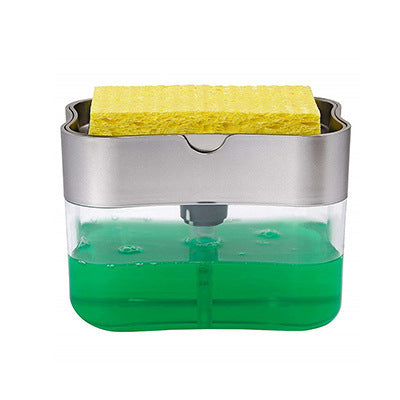 2-Pack Grey Kitchen Press-Type Dish Soap Dispenser & Sponge Caddy - 2-in-1 Automatic Liquid Pump for Dish V888-ELOSUNG39976