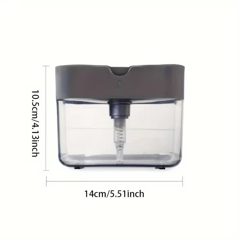 2-Pack Grey Kitchen Press-Type Dish Soap Dispenser & Sponge Caddy - 2-in-1 Automatic Liquid Pump for Dish V888-ELOSUNG39976