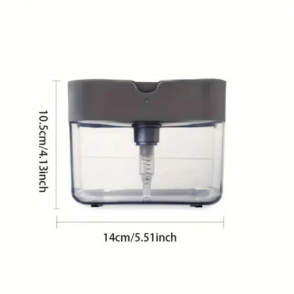 2-Pack Grey Kitchen Press-Type Dish Soap Dispenser & Sponge Caddy - 2-in-1 Automatic Liquid Pump for Dish V888-ELOSUNG39976