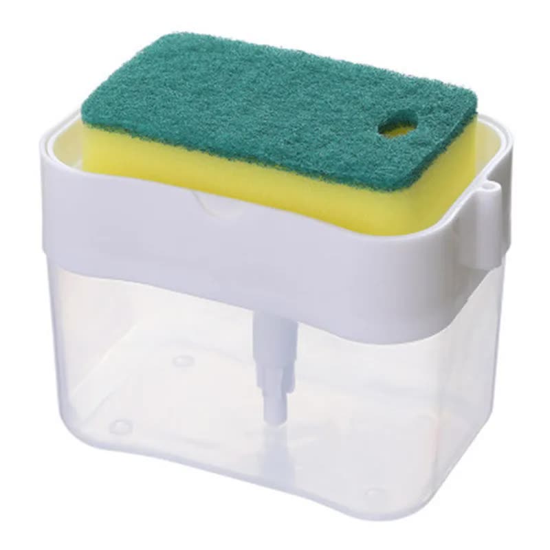 2-Pack White Kitchen Press-Type Dish Soap Dispenser & Sponge Caddy - 2-in-1 Automatic Liquid Pump for Dish V888-ELOSUNG39977