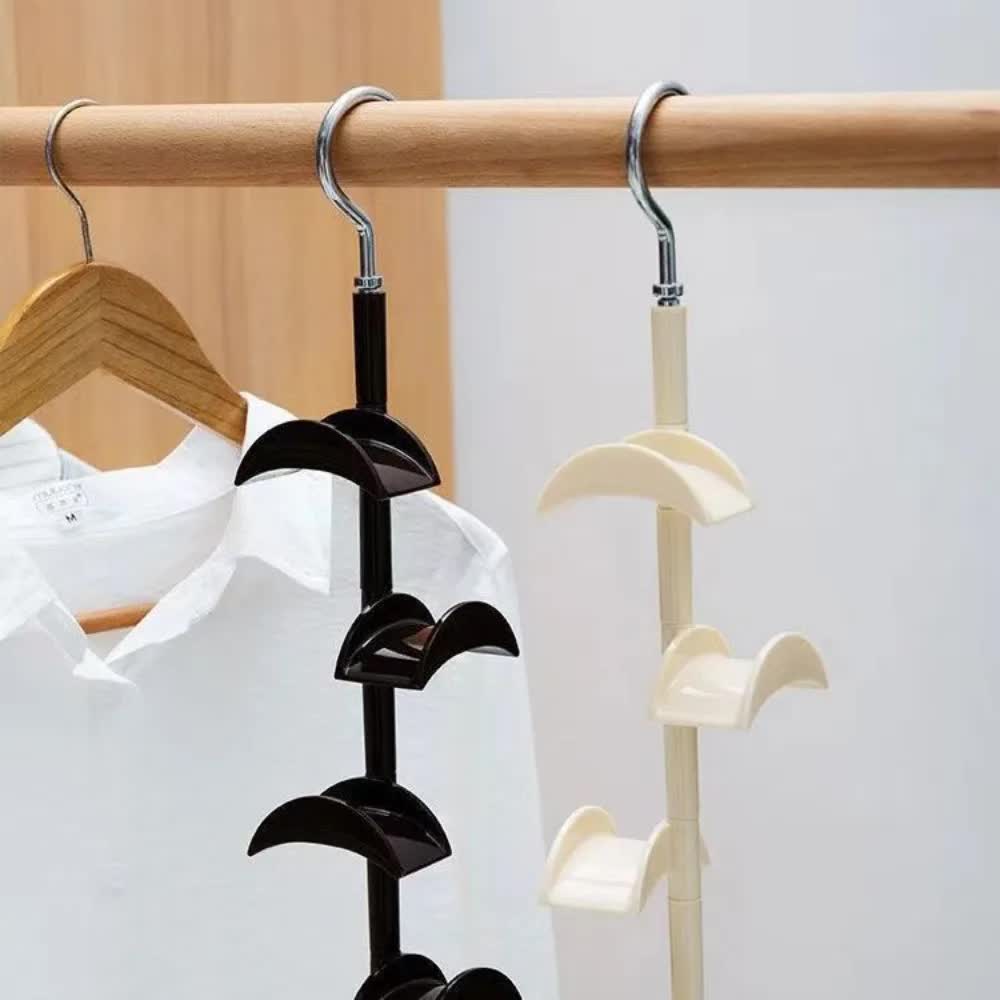 2-Pack Black 360 Degree Rotating 4-Tier Closet Organiser Hook - Multi-Functional Bag Hanger, Tie & Belt Rack V888-ELOSUNG39978