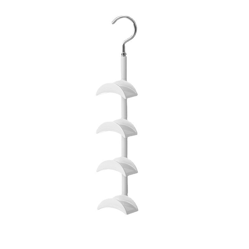 2-Pack White 360 Degree Rotating 4-Tier Closet Organiser Hook - Multi-Functional Bag Hanger, Tie & Belt Rack V888-ELOSUNG39979