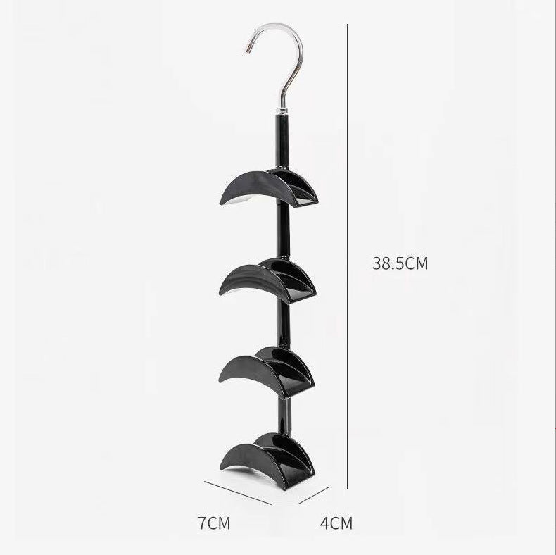 2-Pack White 360 Degree Rotating 4-Tier Closet Organiser Hook - Multi-Functional Bag Hanger, Tie & Belt Rack V888-ELOSUNG39979