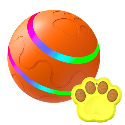 Orange Durable TPU Smart Interactive Electric Pet Toy Ball With Remote - Automatic Normal & Crazy Mode V888-ELOSUNG39998