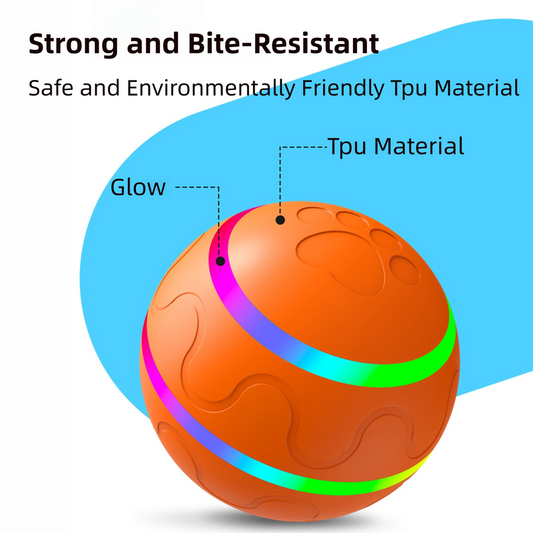 Orange Durable TPU Smart Interactive Electric Pet Toy Ball With Remote - Automatic Normal & Crazy Mode V888-ELOSUNG39998