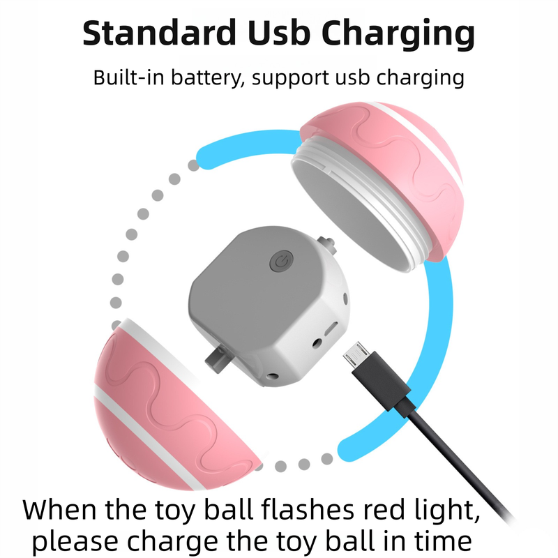 Orange Durable TPU Smart Interactive Electric Pet Toy Ball - Automatic Bouncing Dog & Cat Chew Toy, Shaking V888-ELOSUNG39999