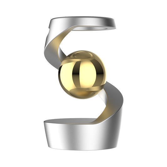 Silver gyroscope and gold beads Kinetic Levitating Desk Toy - Silent Spinning Floating Gyroscope for Stress V888-ELOSUNG40023